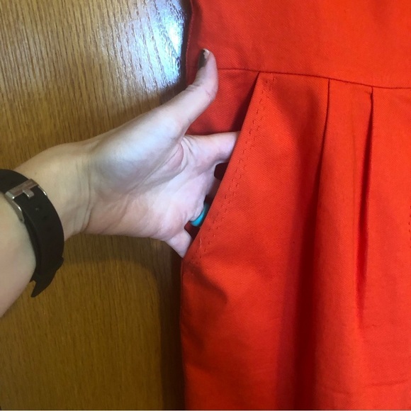 Tory Burch Leena Twill Sheath Midi Knee Length Dress Red Sz 6 - Picture 5 of 16